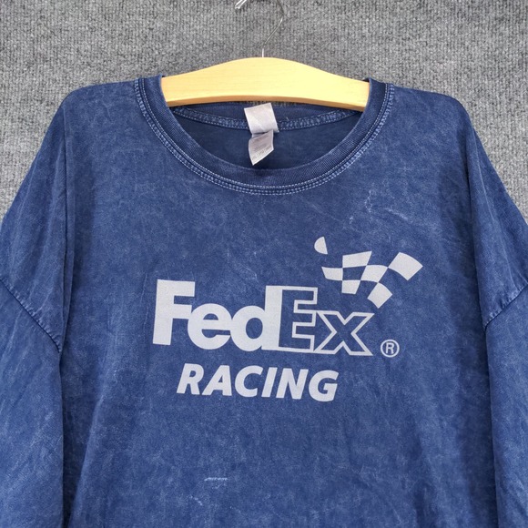 FedEx Racing Men's Pullover Long Sleeve Shirt Blue Size 3XL Graphic Logo - Picture 6 of 14